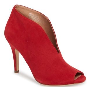 Halogen Red Peep Toe Bootie